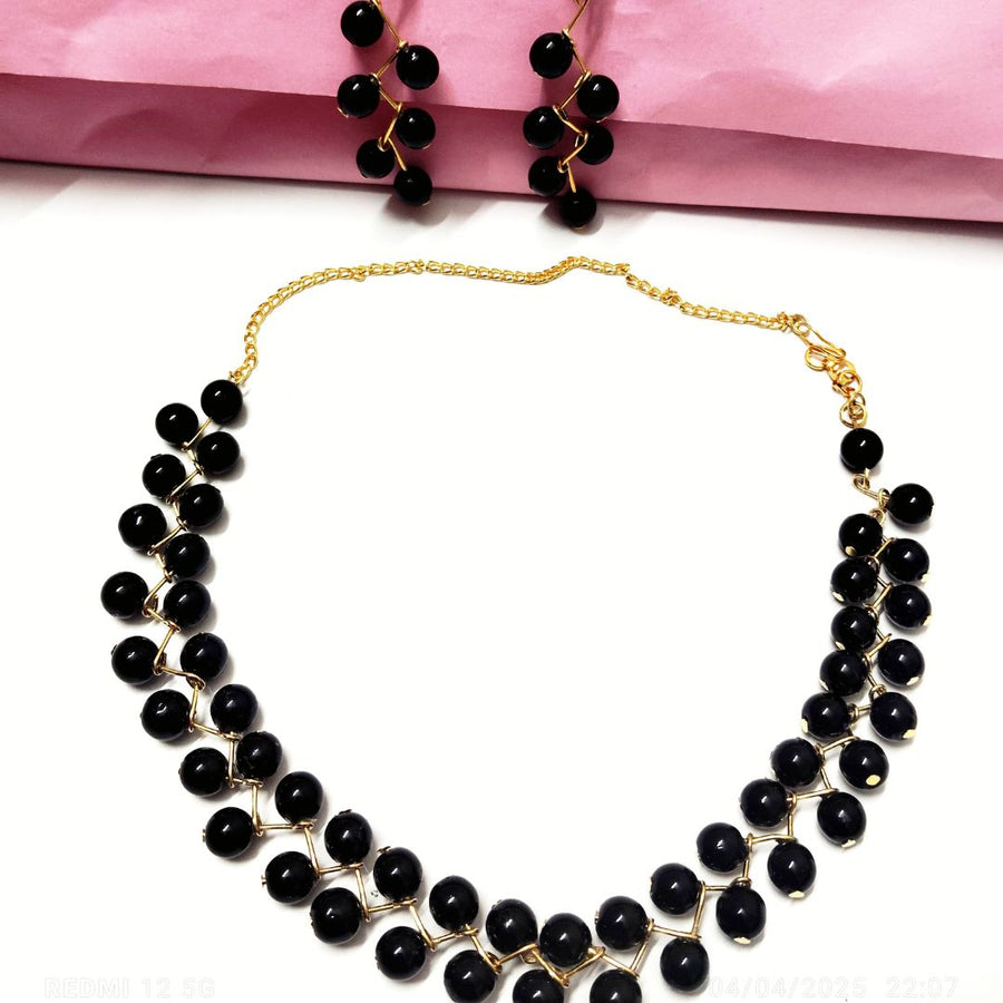 Black Beaded Necklace