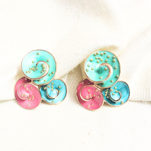 AT Green Blue & Pink Earring