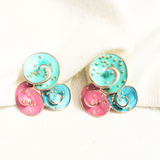 AT Green Blue & Pink Earring