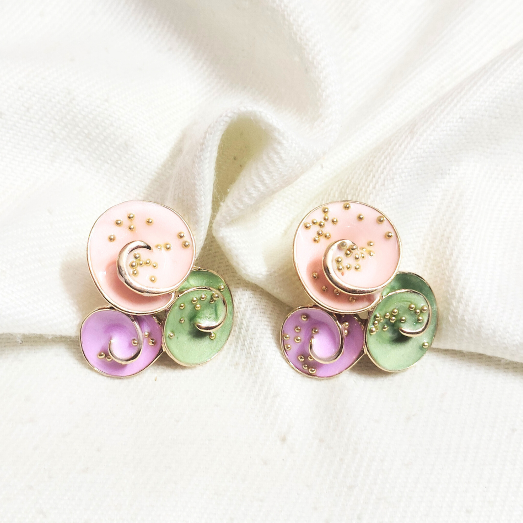 AT Pink Green & Purple Earring
