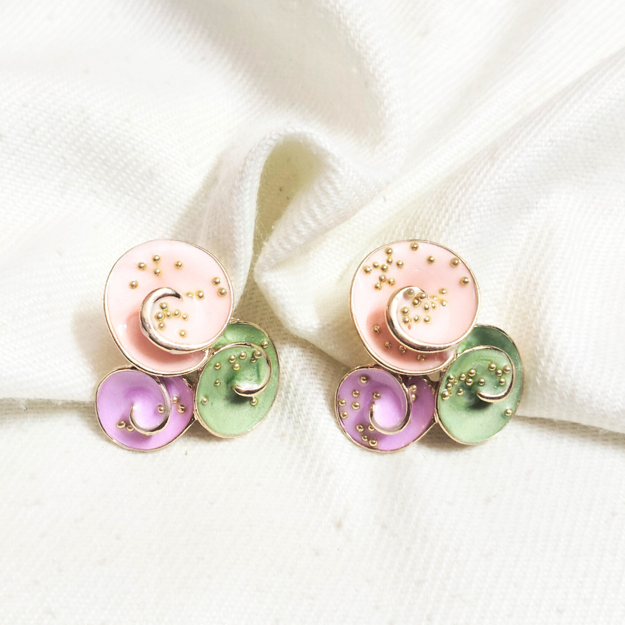 AT Pink Green & Purple Earring