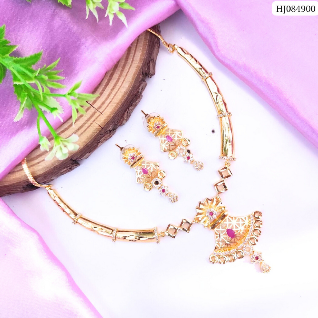 AD 1 gm Golden Necklace